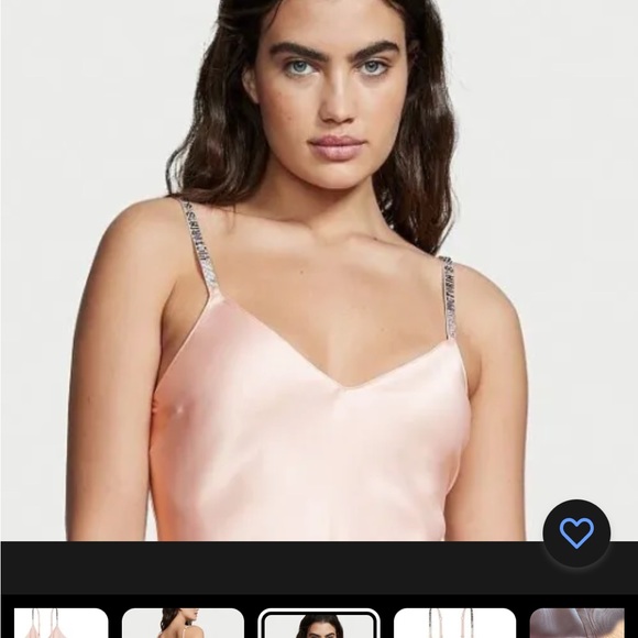 Victoria’s Secret Pink Logo Bling Strap Chemise Slip Nightdress Gown SZ M NWT - Picture 3 of 10